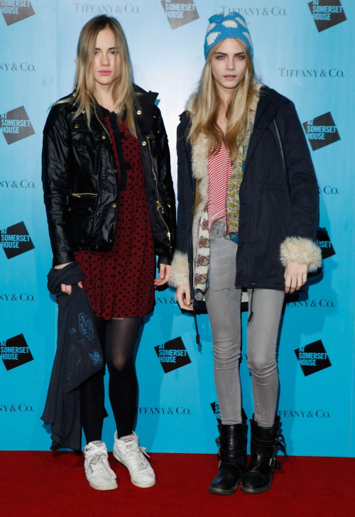 Suki Waterhouse and Cara Delevingne at Skate Somerset House London, November 2011 2
