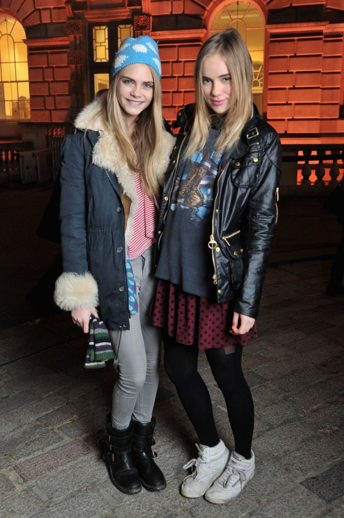 Suki Waterhouse and Cara Delevingne at Skate Somerset House London, November 2011 4