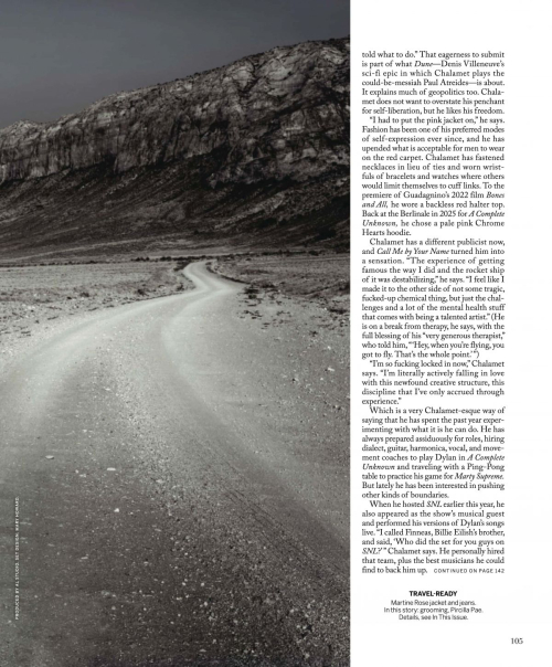 Timothee Chalamet Vogue US Magazine, December 2025 2