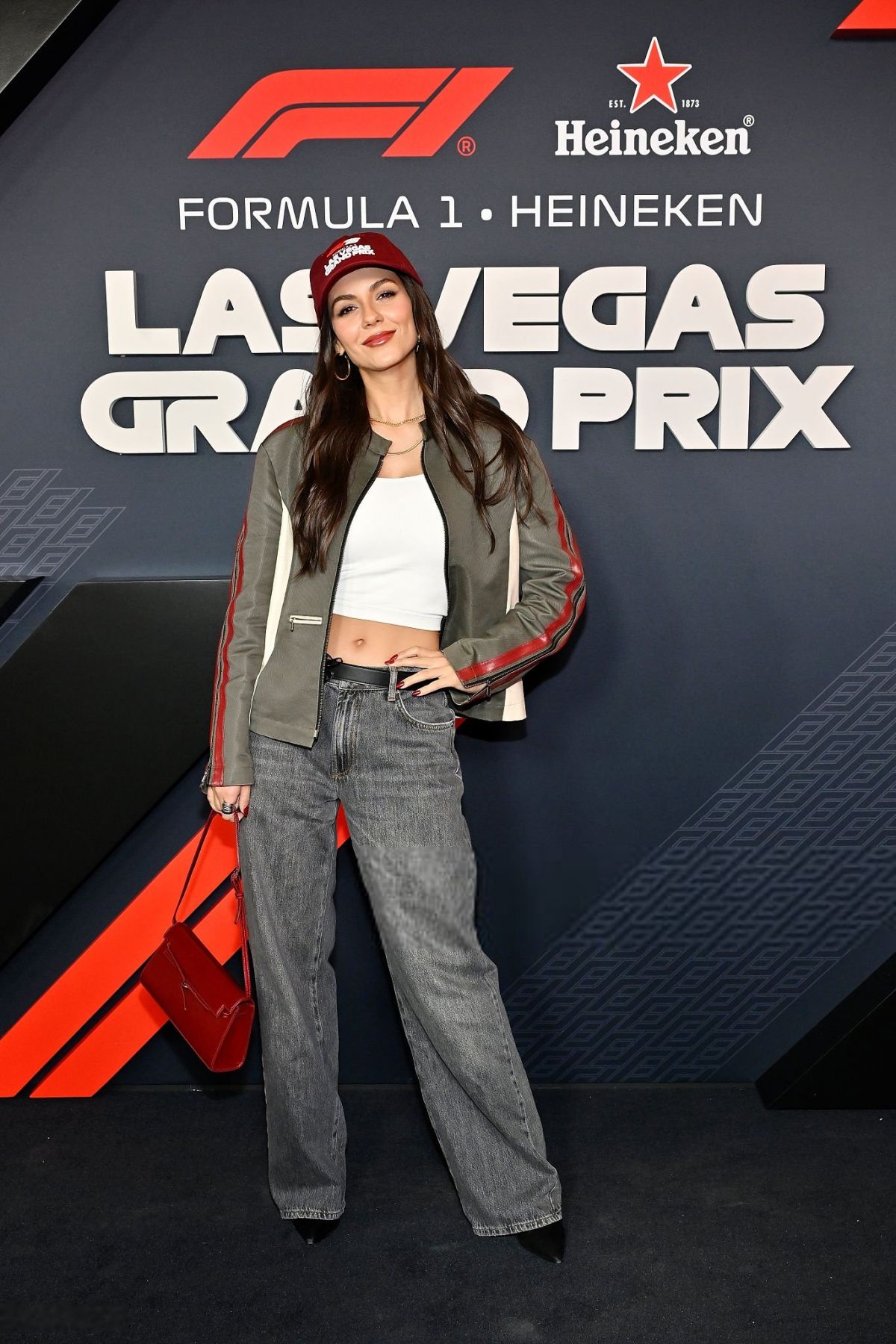 Victoria Justice at F1 Las Vegas Grand Prix, November 2025