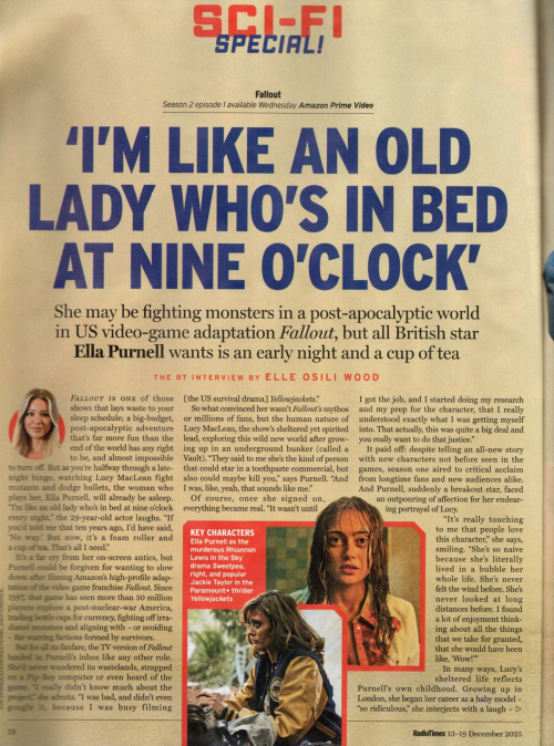 Ella Purnell Featured in Radiotimes Magazine, December 2025 5