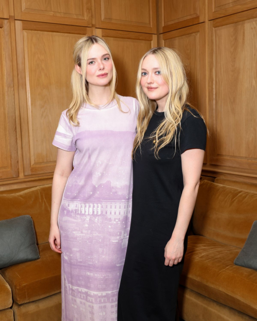 Elle and Dakota Fanning at Coach Sentimental Value Event, December 2025
