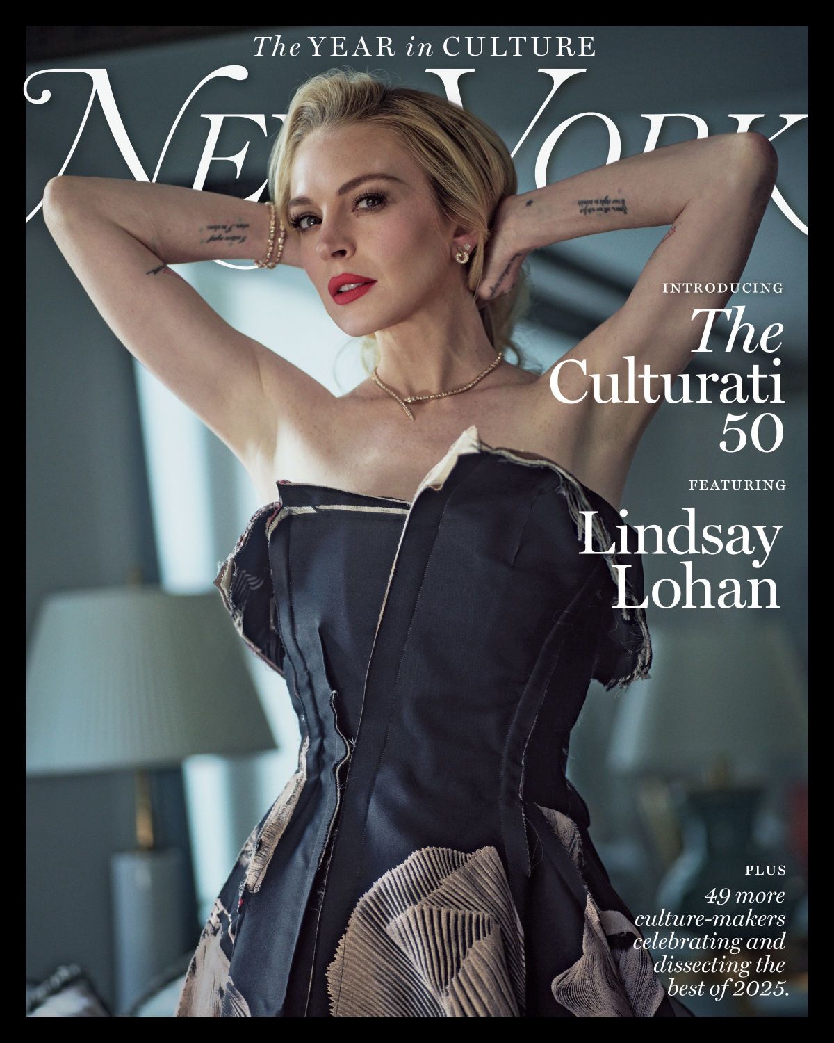 Lindsay Lohan for New York Magazine Culturati 50, December 2025