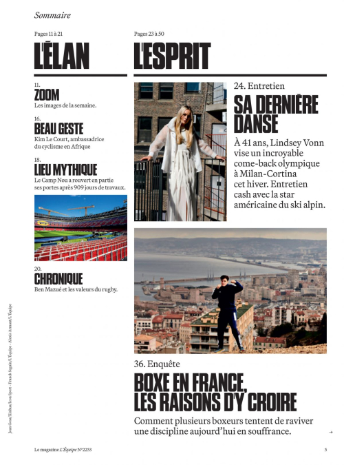 Lindsey Vonn in L’Equipe Magazine France, 2025 12