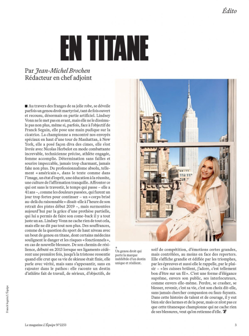 Lindsey Vonn in L’Equipe Magazine France, 2025 13
