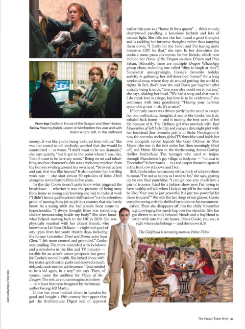 Olivia Cooke Featured in Sunday Times Style Magazine, December 2025 1