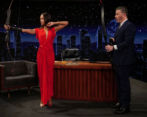 Zoe Saldana Appears on Jimmy Kimmel Live, December 2025 1