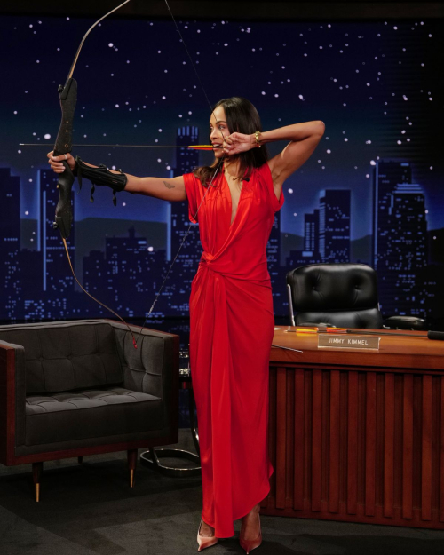 Zoe Saldana Appears on Jimmy Kimmel Live, December 2025 6
