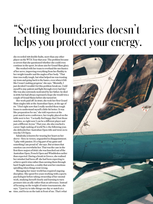 Aryna Sabalenka for Tatler Hong Kong, January 2026 5