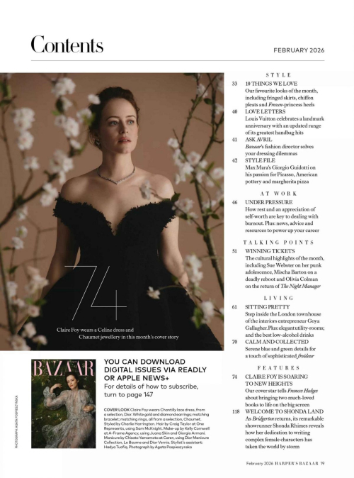 Claire Foy for Harper’s Bazaar UK, February 2026 12