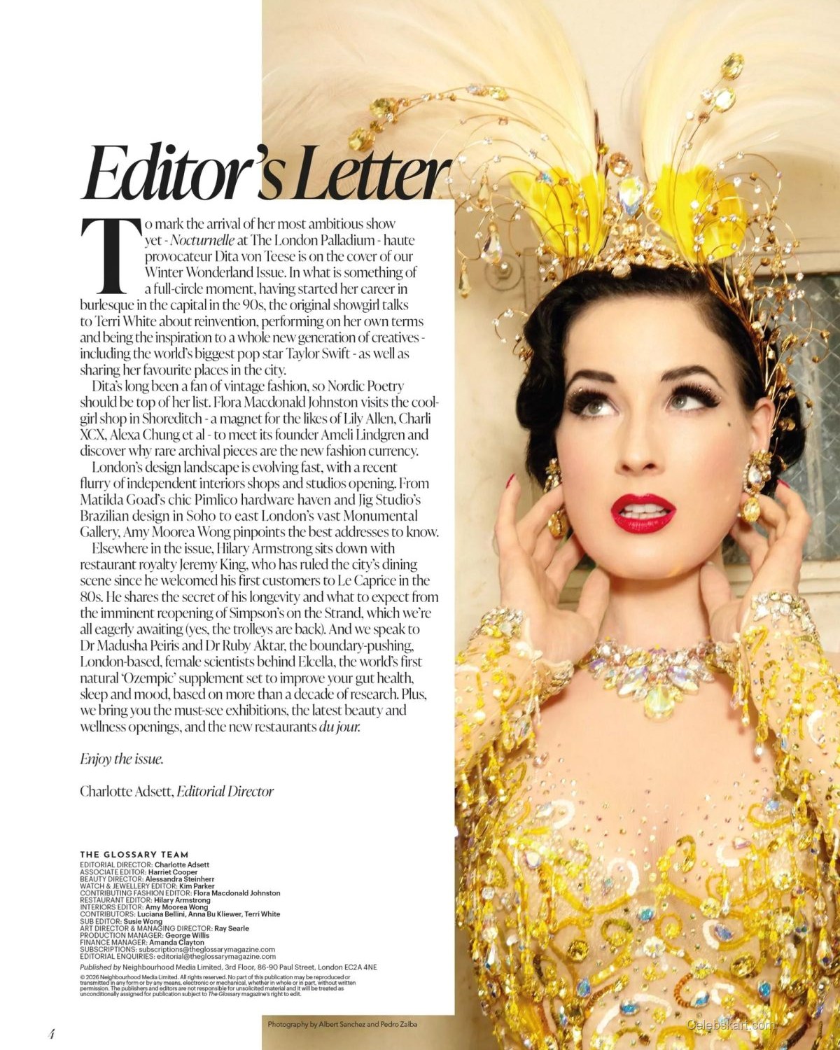 Dita Von Teese for The Glossary Issue 27, Winter 2026 11