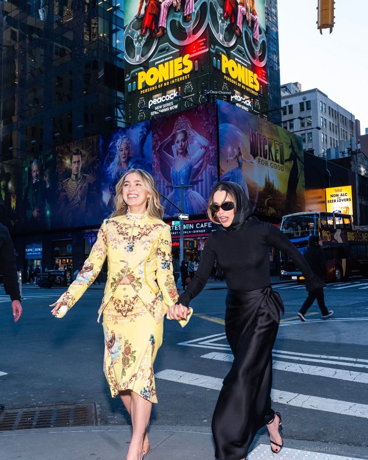Emilia Clarke and Haley Lu Richardson Times Square Visit, January 2026 2