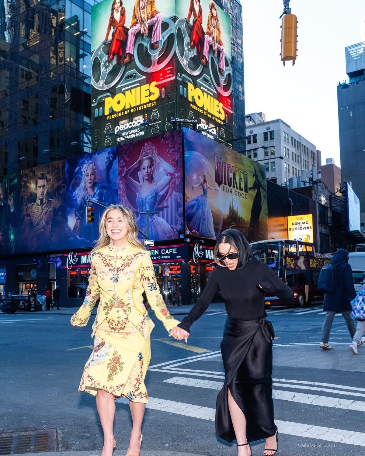Emilia Clarke and Haley Lu Richardson Times Square Visit, January 2026 6