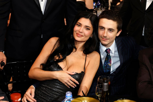 Kylie Jenner with Timothée Chalamet at awards ceremony