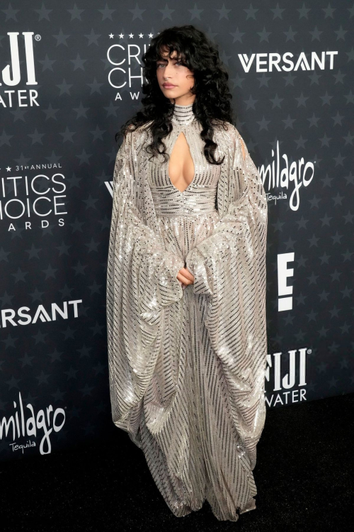 Odessa A’zion poses on the red carpet at Critics Choice Awards