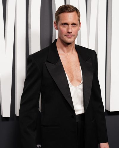 Alexander Skarsgard wearing stylish look at premiere 
