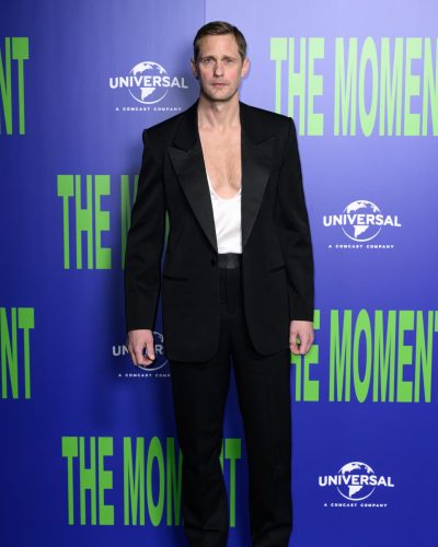 Alexander Skarsgard wearing stylish look at premiere