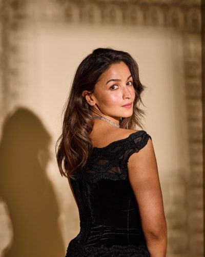 Alia Bhatt wearing photoshoot look at film festival 2025