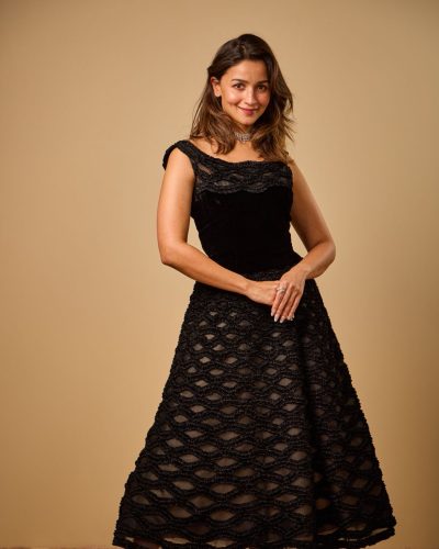 Alia Bhatt wearing photoshoot look at film festival 2025