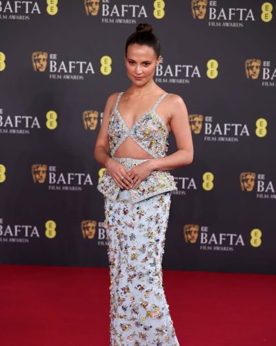 Alicia Vikander wearing stylish look at awards 2026