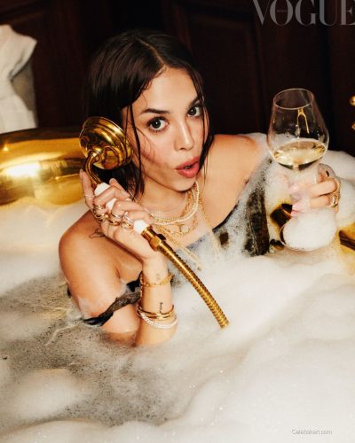 Danna Paola spotted in gown during appearance