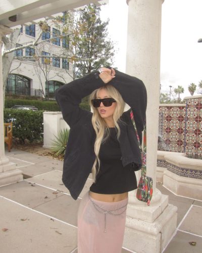 Emily Dobson showcases stylish look