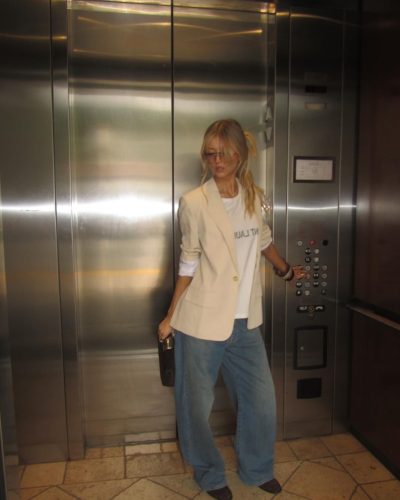 Emily Dobson showcases stylish look