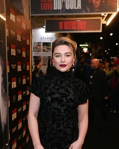 Florence Pugh wearing stylish look at appearance 2026