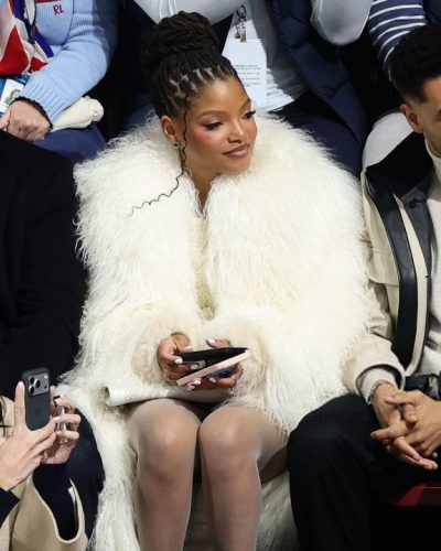 Halle Bailey wearing stylish look at appearance