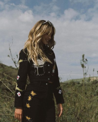 Hassie Harrison showcases stylish look