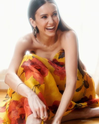 Nina Dobrev showcases photoshoot look
