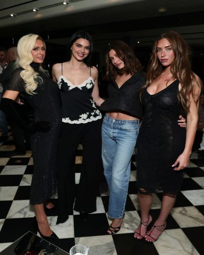 Anastasia Karanikolaou in a black dress that flatters her features