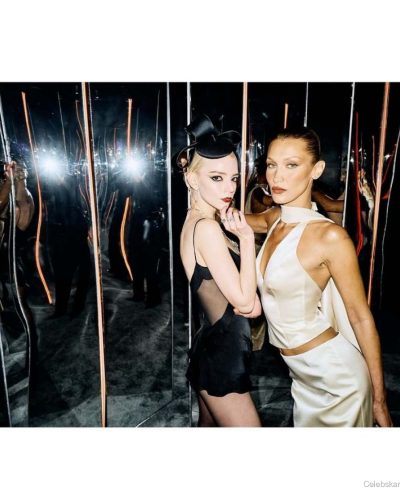 Anya Taylor-Joy black gown adorned with eye-catching jewelry and delicate elements