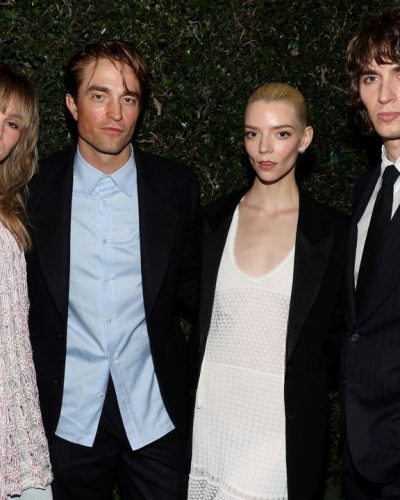 Anya Taylor-Joy elegant clutch bag in soft white