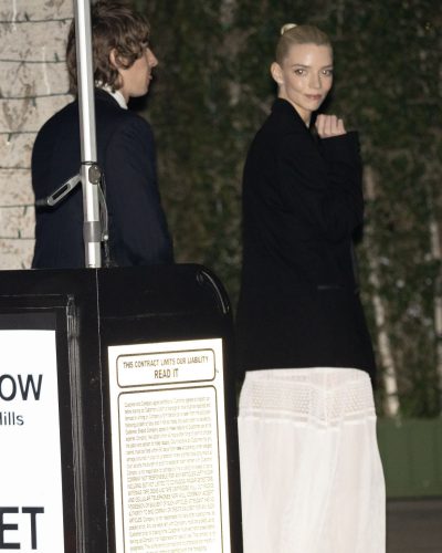 Anya Taylor-Joy low bun hairstyle with fresh makeup