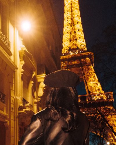 Becky G unique textures in high-waisted white pants