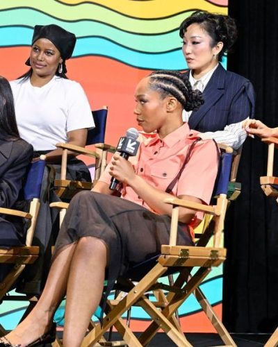 Eiza Gonzalez in vibrant red gown with effortless waves