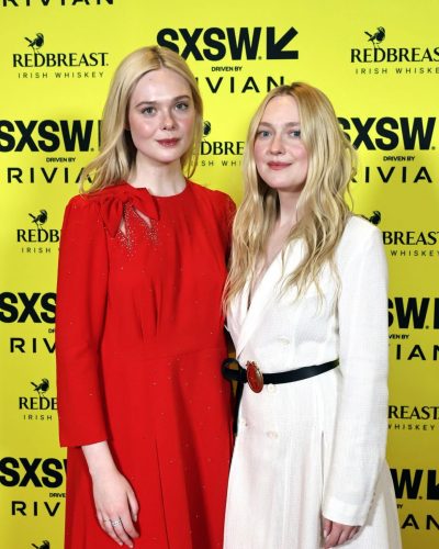 Elle Fanning In Red Dress And Dakota Fanning At Sxsw Premiere, March 2026