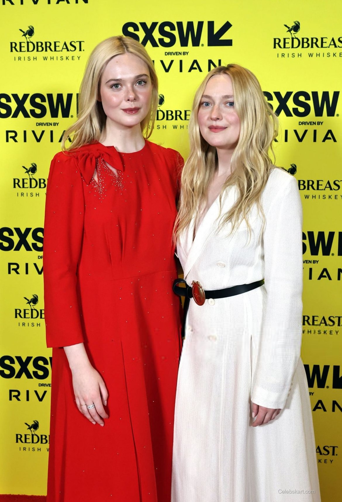 Elle Fanning In Red Dress And Dakota Fanning At Sxsw Premiere, March 2026 1