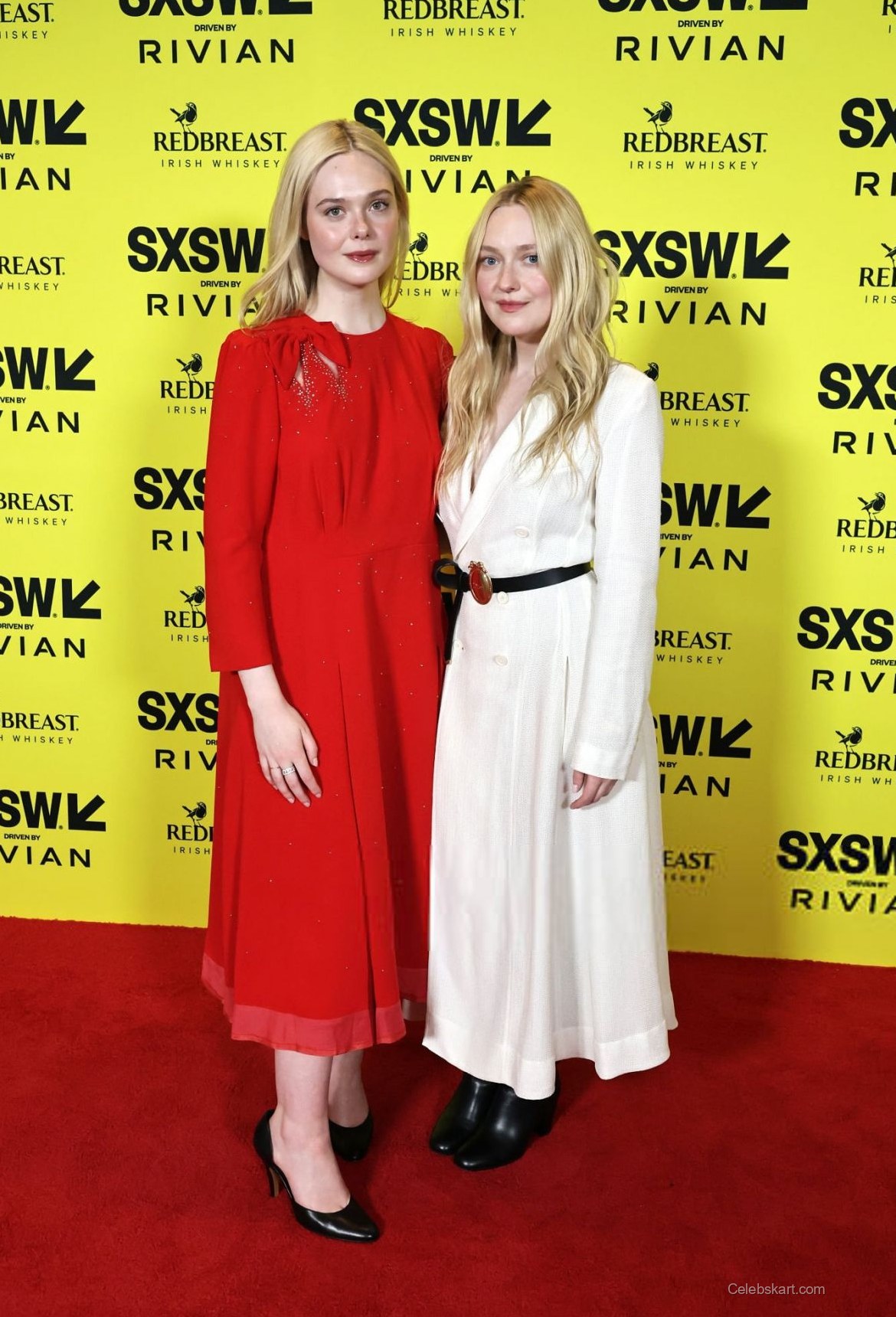 Elle Fanning In Red Dress And Dakota Fanning At Sxsw Premiere, March 2026 6