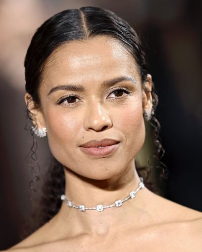 Gugu Mbatha-Raw red dress with eye-catching design elements