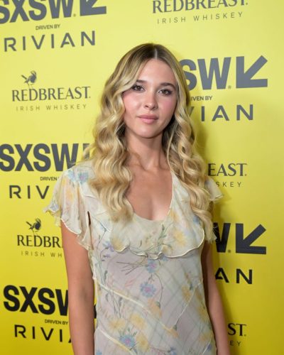 Isabel May spotted in stylish look during premiere