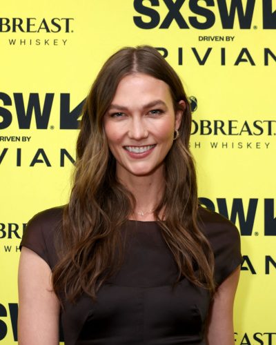 Karlie Kloss sophisticated black dress paired with simple pumps