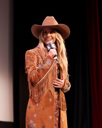 Lainey Wilson wearing stylish look at premiere 2026