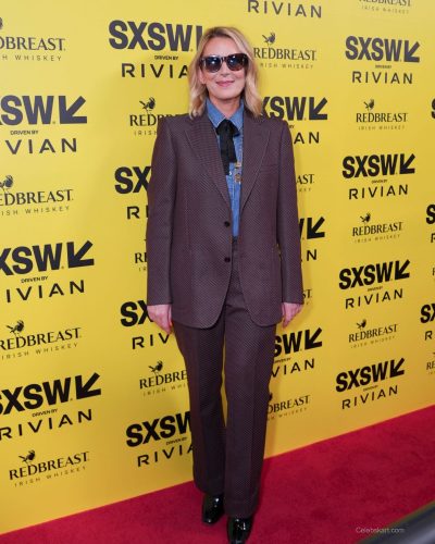 Lucy Forbes showcases stylish look