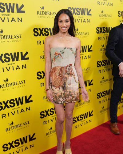 Meaghan Rath spotted in stylish look during premiere