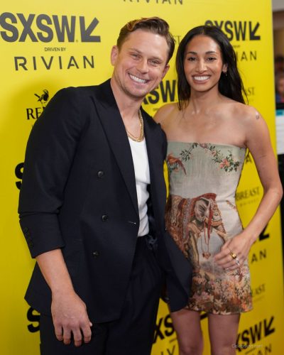 Meaghan Rath wearing stylish look at premiere 2026