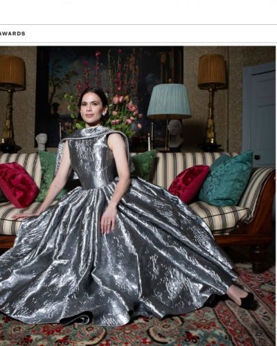 Rachel Zegler black lace dress featuring intricate lace patterns