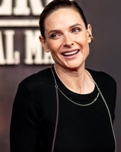 Rebecca Ferguson refined black dress with minimalistic approach to styling