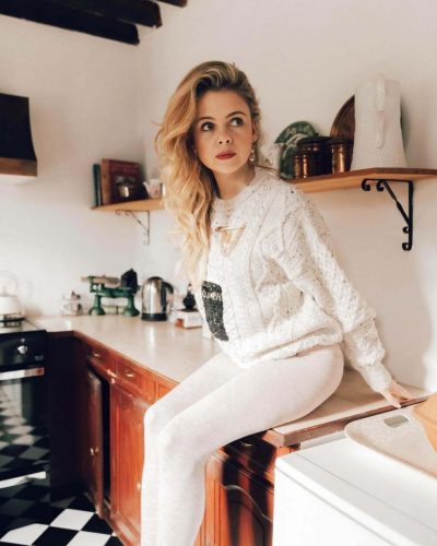 Saoirse-Monica Jackson fitted navy dress featuring delicate details